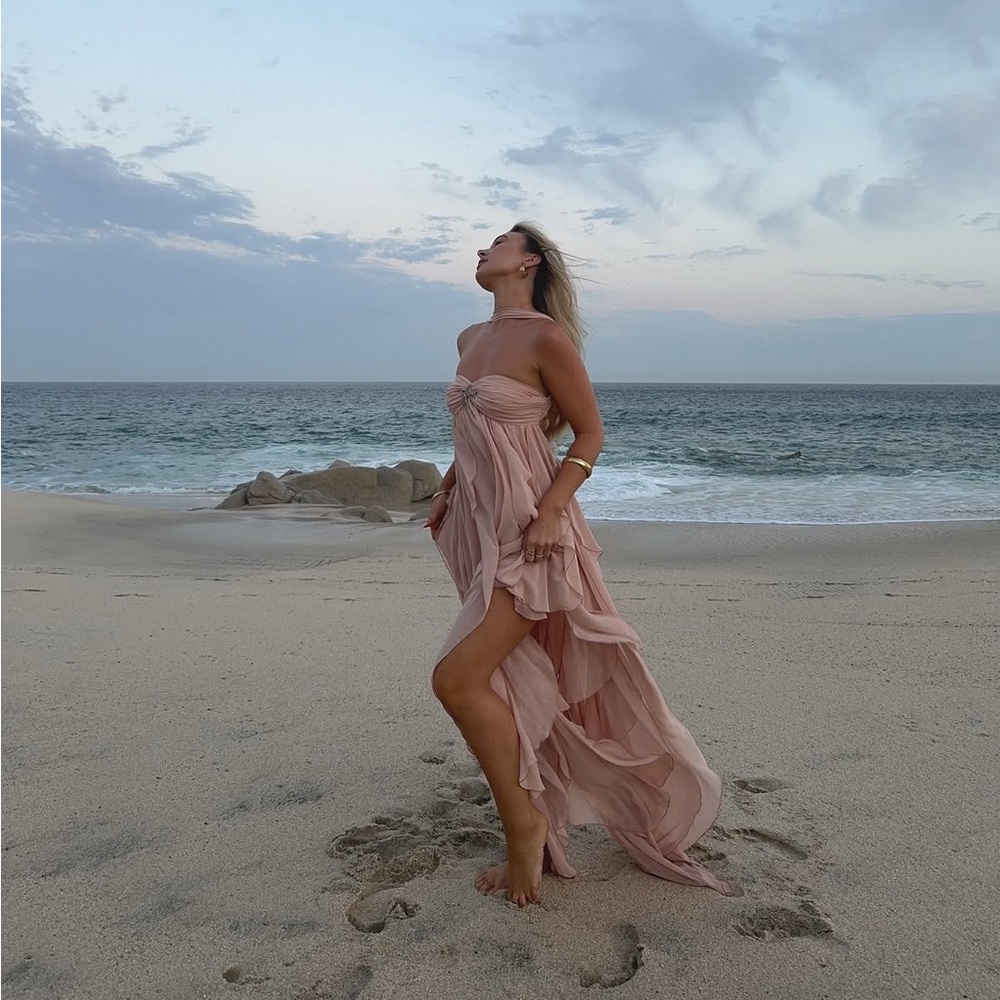 Nana Jacqueline Mariah Dress in Peach